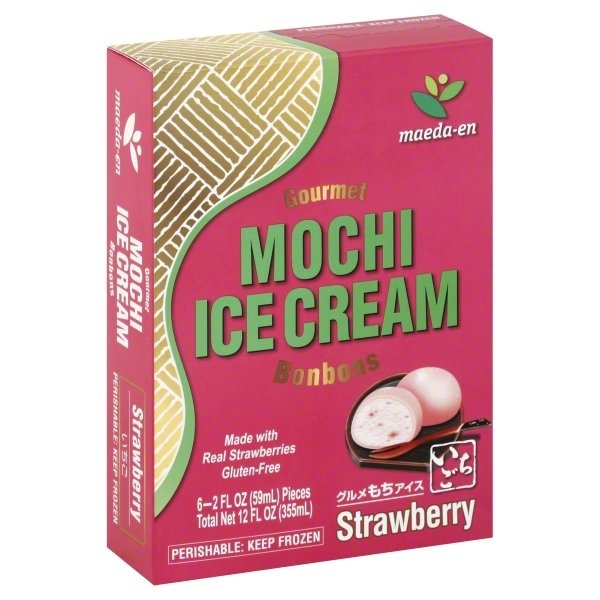 slide 1 of 3, maeda-en Strawberry Mochi Ice Cream Bonbons, 12 oz