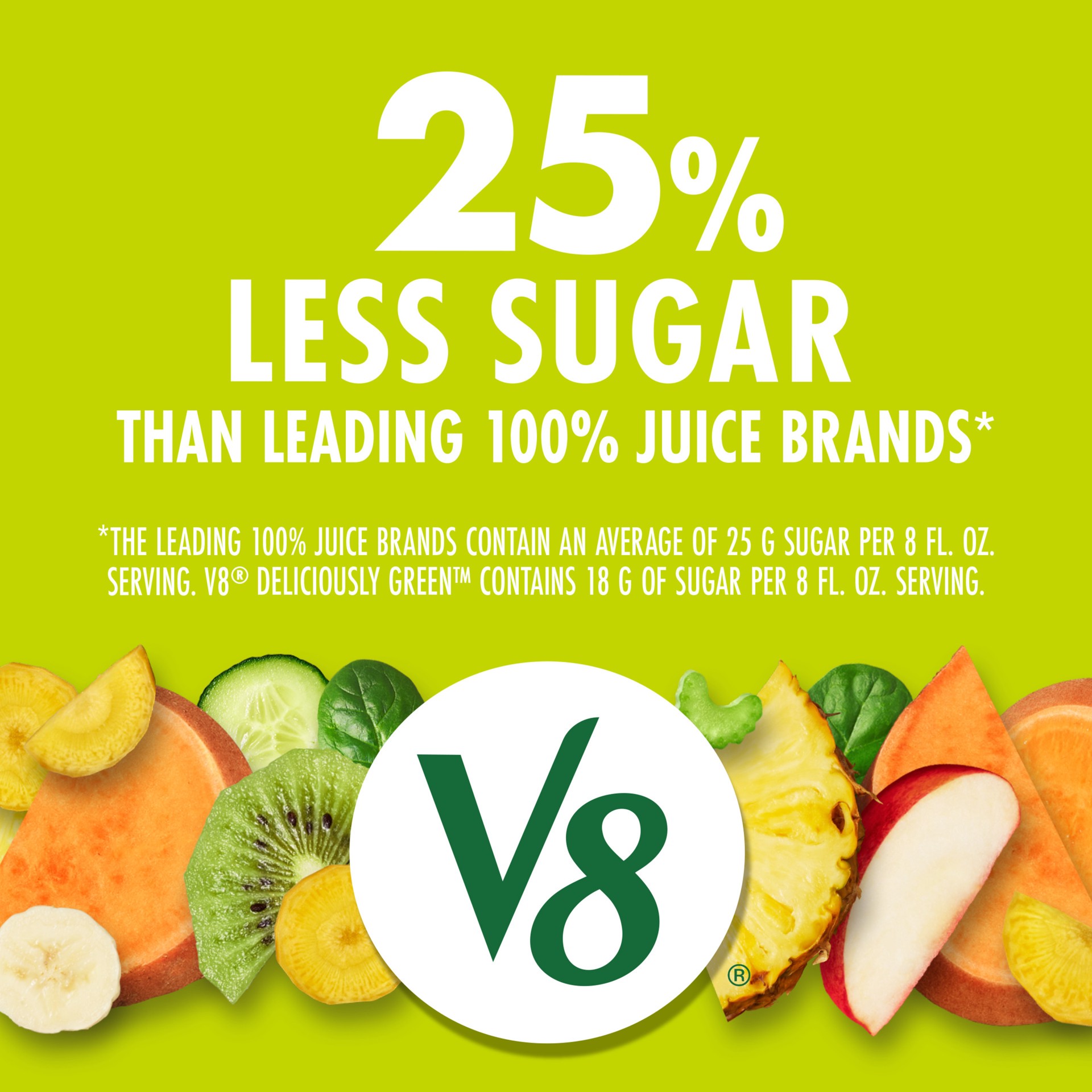 slide 6 of 7, V8 Deliciously Green 100% Fruit and Vegetable Juice, 46 fl oz
