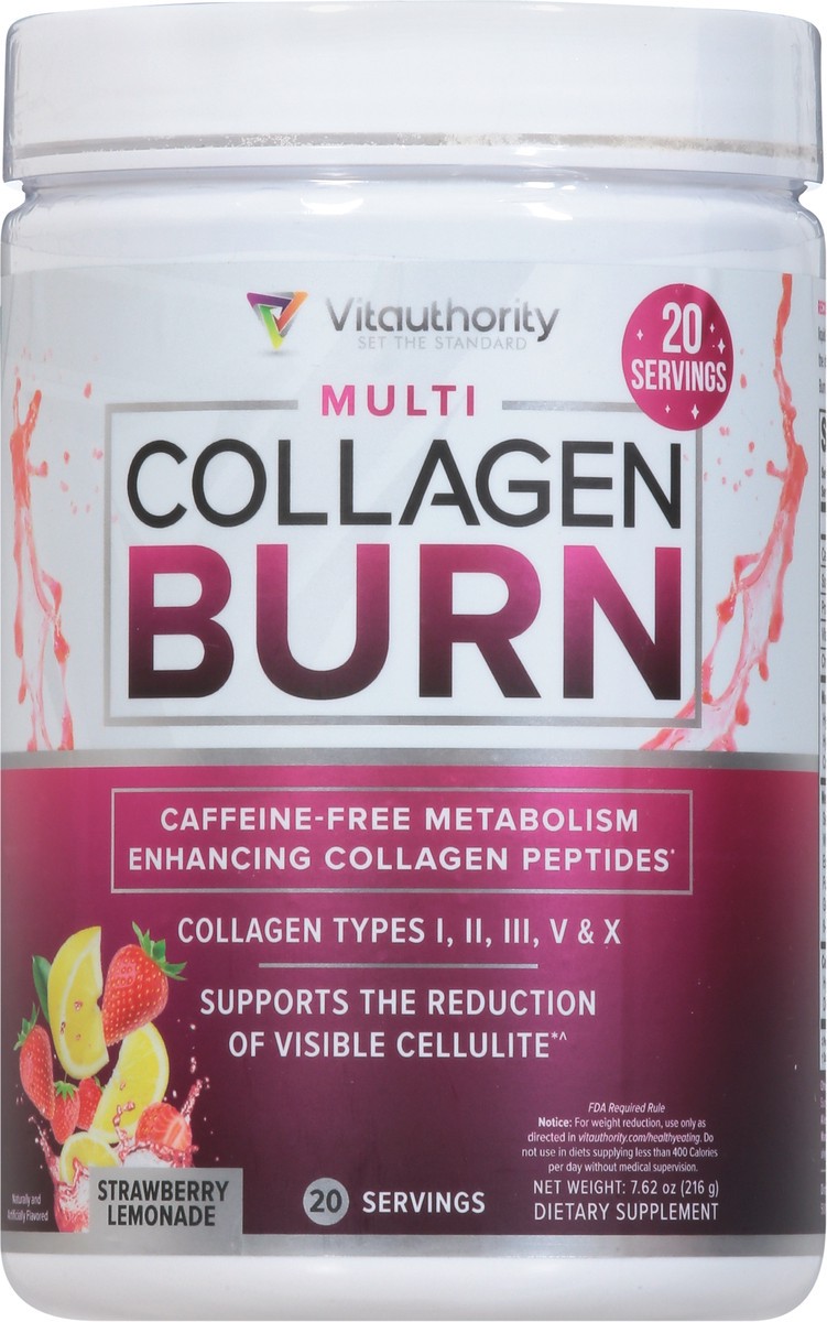 slide 13 of 14, Vitauthority Multi Collagen Burn Strawberry Lemonade Flavor, 1 ct