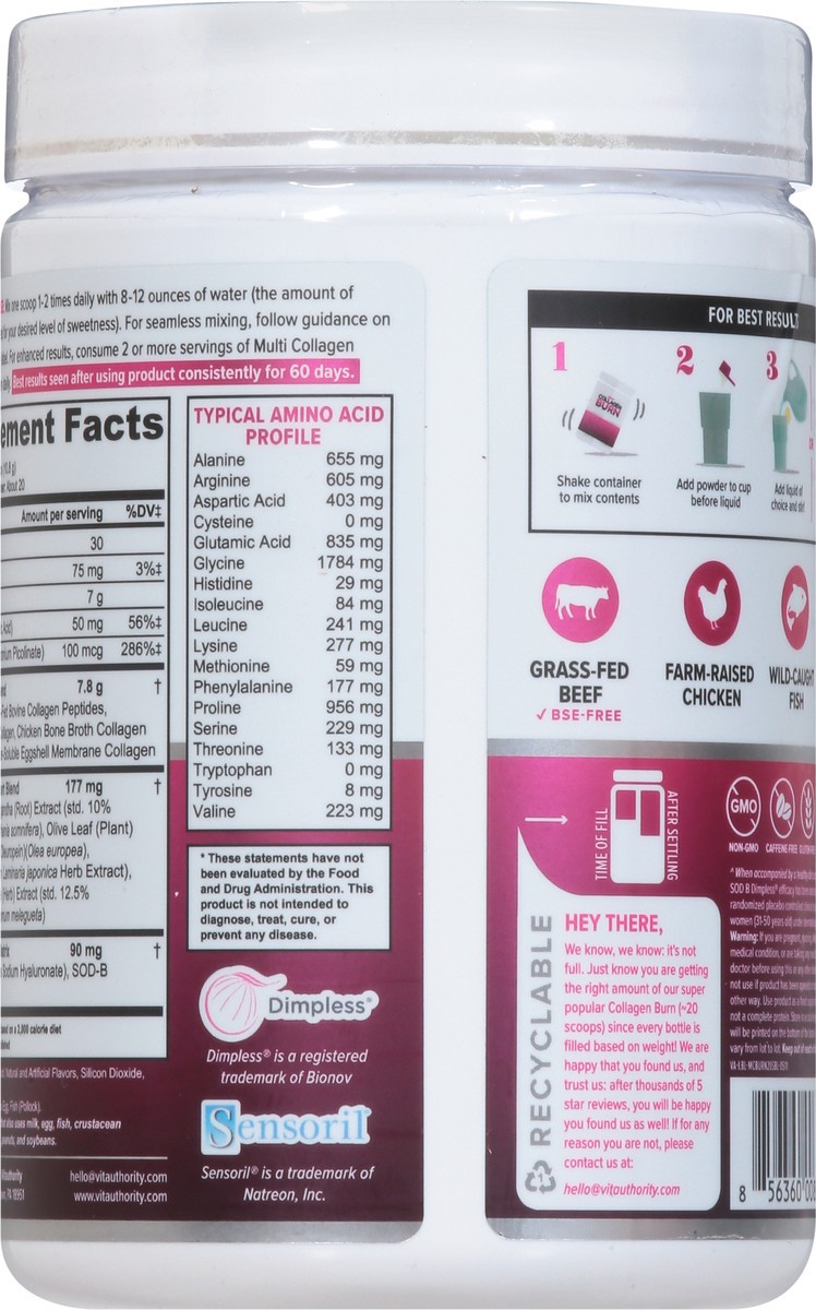 slide 14 of 14, Vitauthority Multi Collagen Burn Strawberry Lemonade Flavor, 1 ct