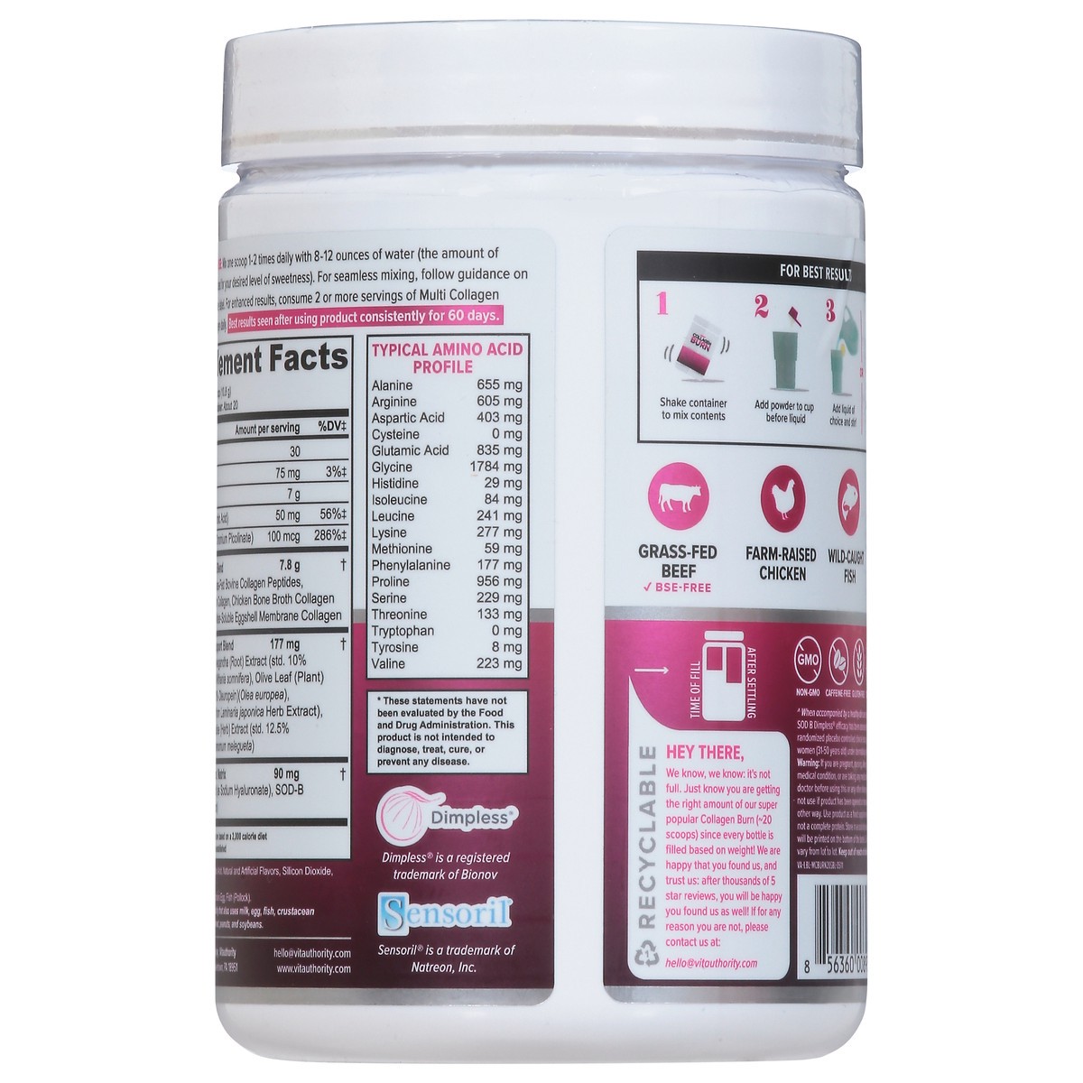 slide 6 of 14, Vitauthority Multi Collagen Burn Strawberry Lemonade Flavor, 1 ct