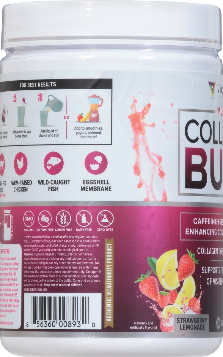 slide 10 of 14, Vitauthority Multi Collagen Burn Strawberry Lemonade Flavor, 1 ct