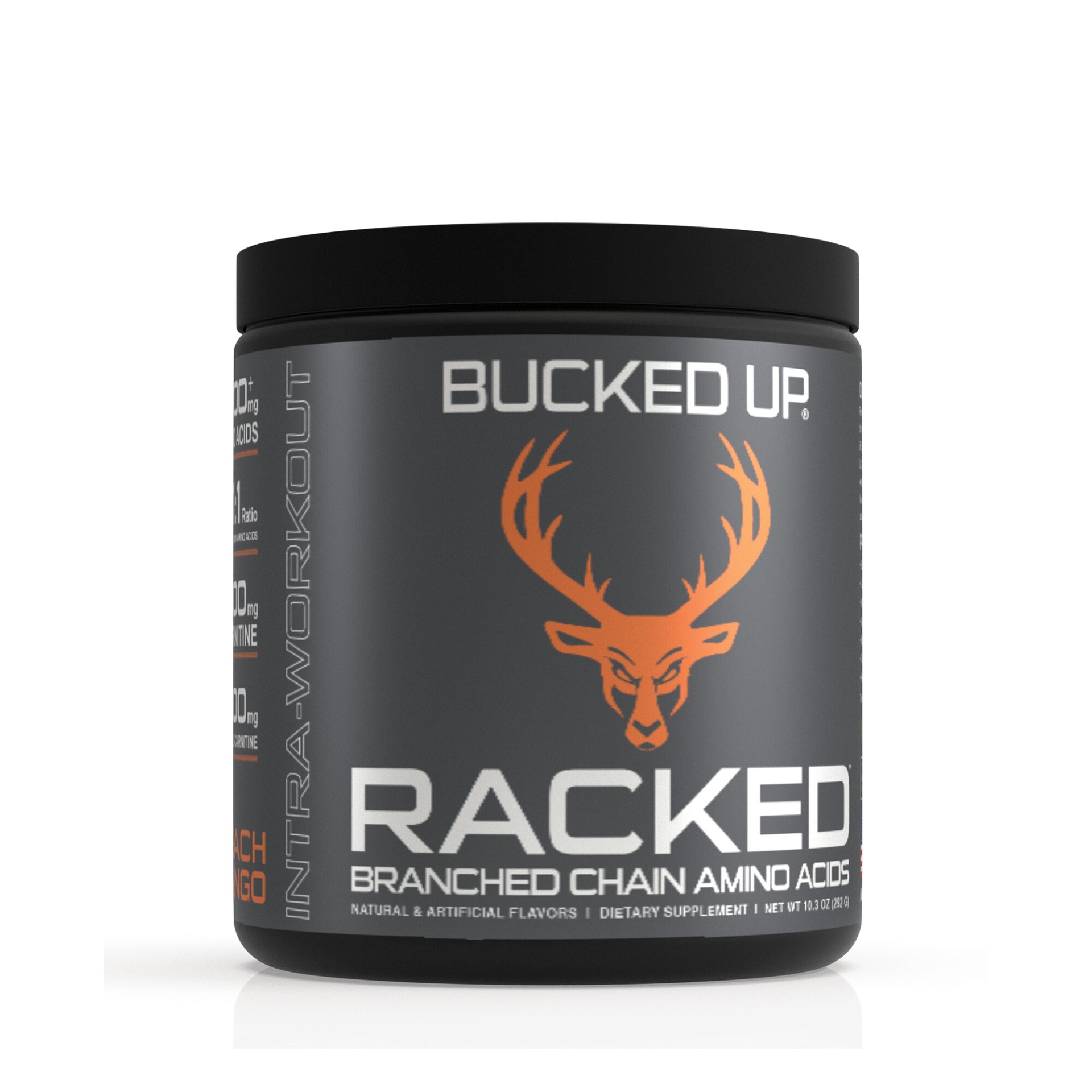 slide 1 of 1, Bucked Up Racked BCAA - Peach Mango, 1 ct