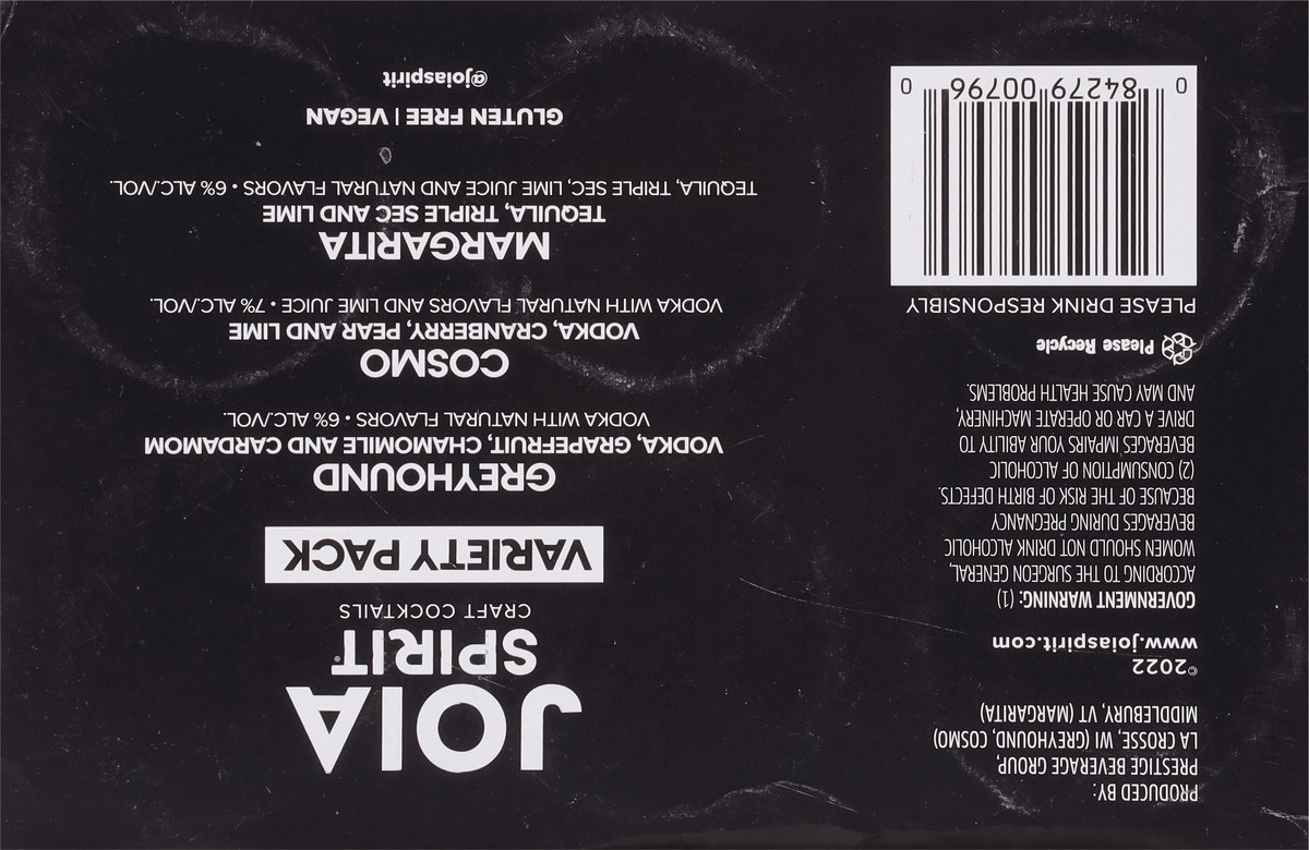 slide 2 of 12, Joia Spirit Variety Pack Greyhound/Cosmo/Margarita Craft Cocktails - 6 ct, 6 ct; 12 oz