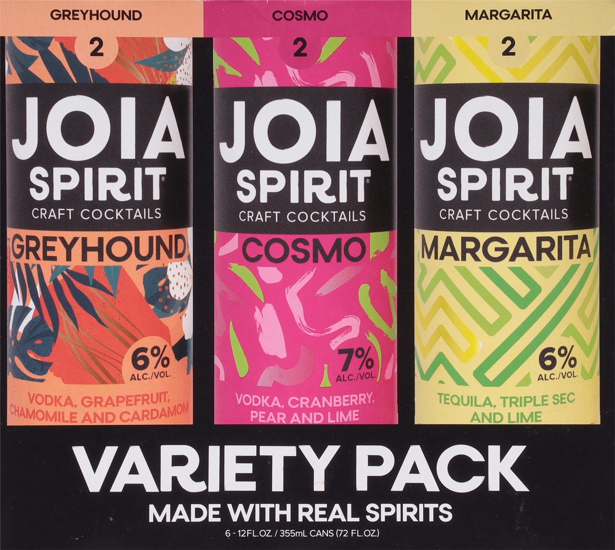 slide 3 of 12, Joia Spirit Variety Pack Greyhound/Cosmo/Margarita Craft Cocktails - 6 ct, 6 ct; 12 oz