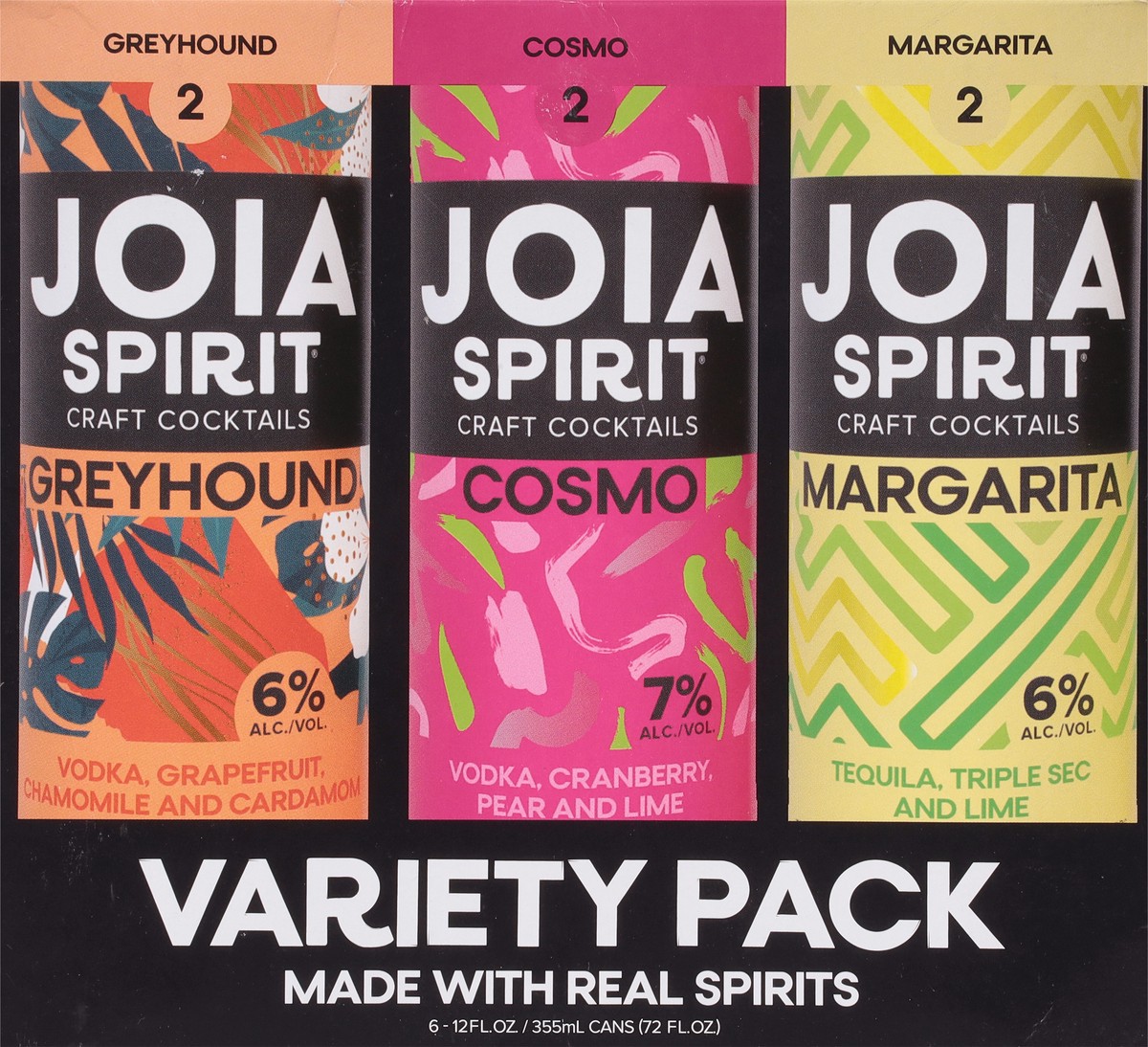slide 11 of 12, Joia Spirit Variety Pack Greyhound/Cosmo/Margarita Craft Cocktails - 6 ct, 6 ct; 12 oz