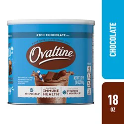 Ovaltine Rich Chocolate Drink Mix Powdered Drink Mix For Hot And Cold Milk Canister - 18 Oz