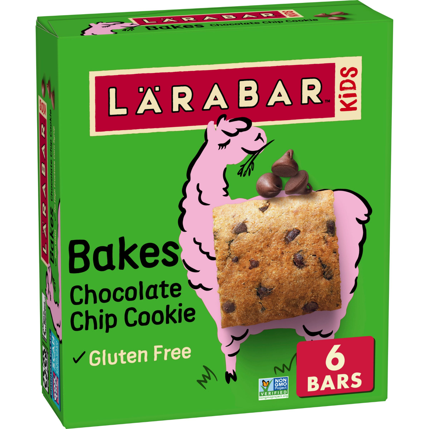 slide 5 of 6, LÄRABAR Kids, Bakes Chocolate Chip Cookie, Gluten Free Snack Bars, 6 Ct, 5.76 oz, 6 ct