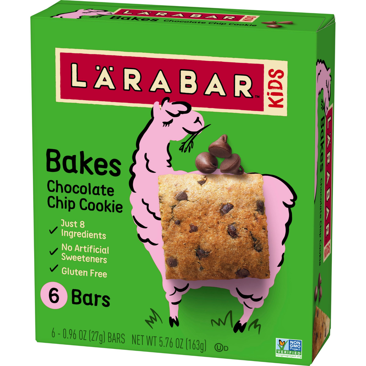 slide 6 of 6, LÄRABAR Kids, Bakes Chocolate Chip Cookie, Gluten Free Snack Bars, 6 Ct, 5.76 oz, 6 ct