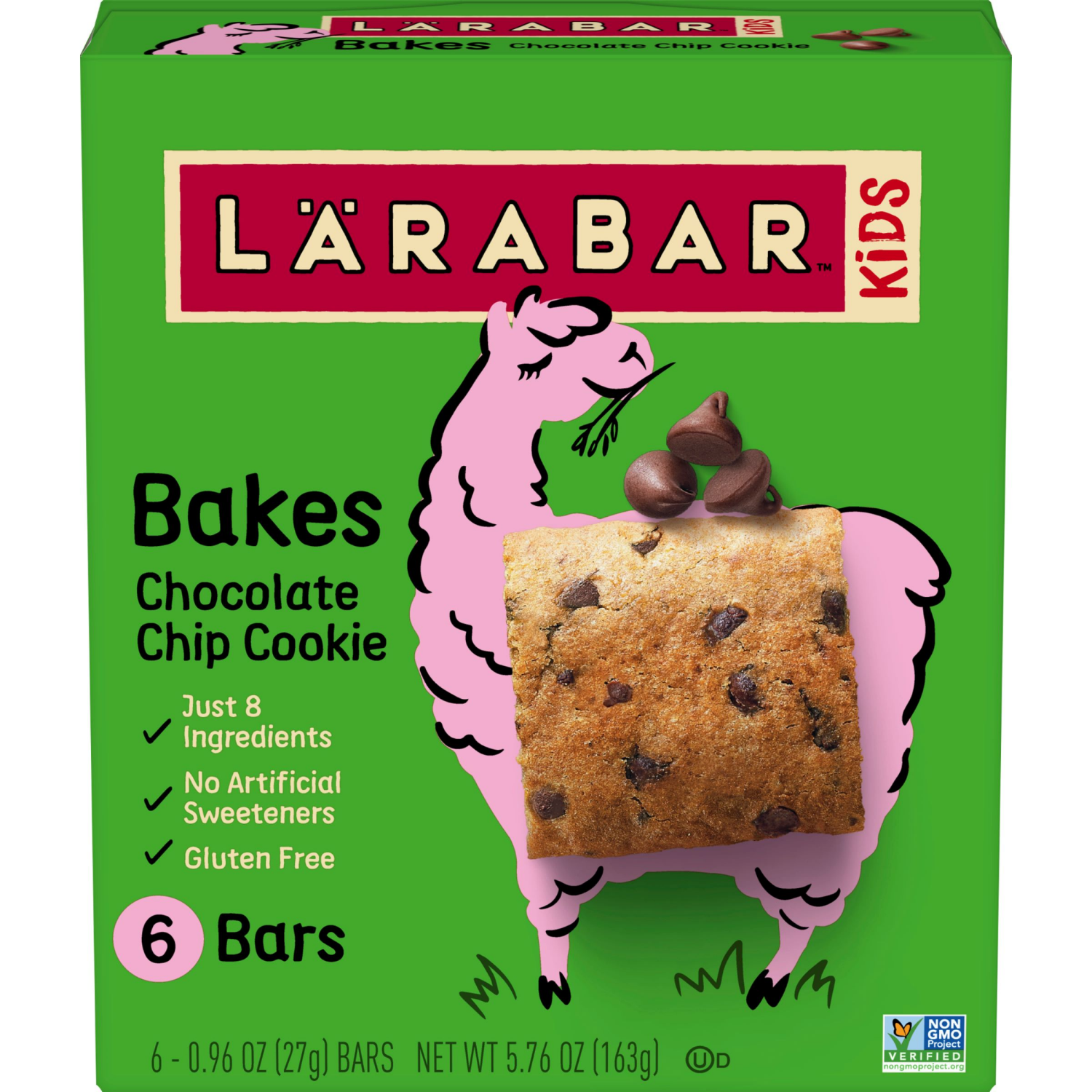 slide 1 of 6, LÄRABAR Kids, Bakes Chocolate Chip Cookie, Gluten Free Snack Bars, 6 Ct, 5.76 oz, 6 ct