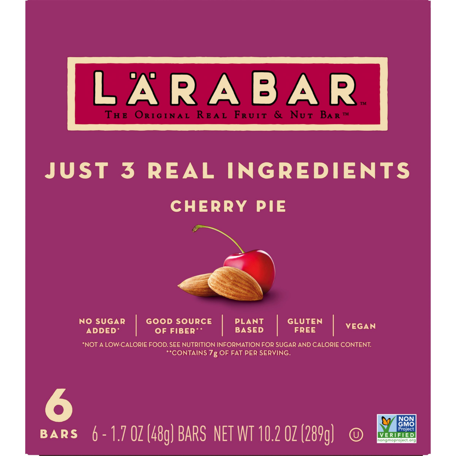 slide 2 of 5, LÄRABAR Cherry Pie, Gluten Free Vegan Fruit & Nut Bars, 1.7 oz bars, 6 ct, 6 ct