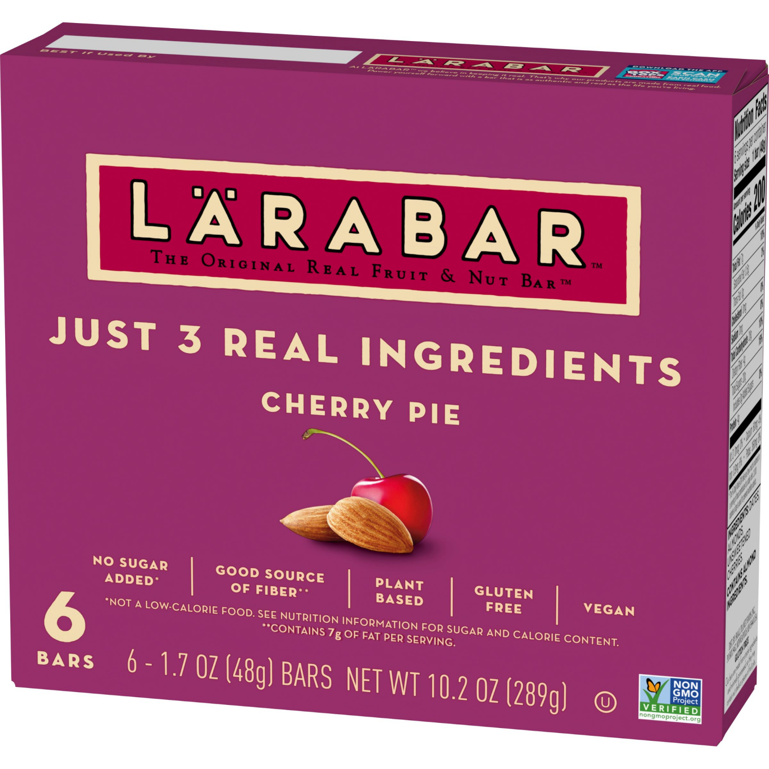slide 5 of 5, LÄRABAR Cherry Pie, Gluten Free Vegan Fruit & Nut Bars, 1.7 oz bars, 6 ct, 6 ct