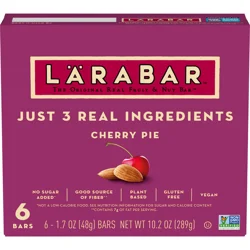LÄRABAR Cherry Pie, Gluten Free Vegan Fruit & Nut Bars, 1.7 oz bars, 6 ct