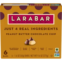LÄRABAR Peanut Butter Chocolate Chip, Gluten Free Fruit & Nut Bar, 6 Ct
