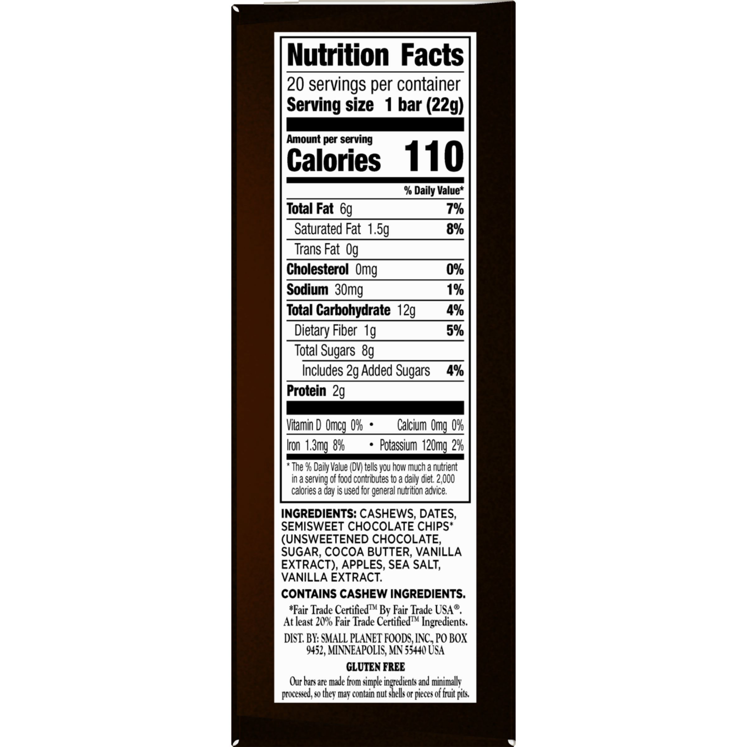 slide 2 of 8, LÄRABAR Chocolate Chip Cookie Dough Mini Bars, Gluten Free Vegan Bar, 20 ct, 20 ct