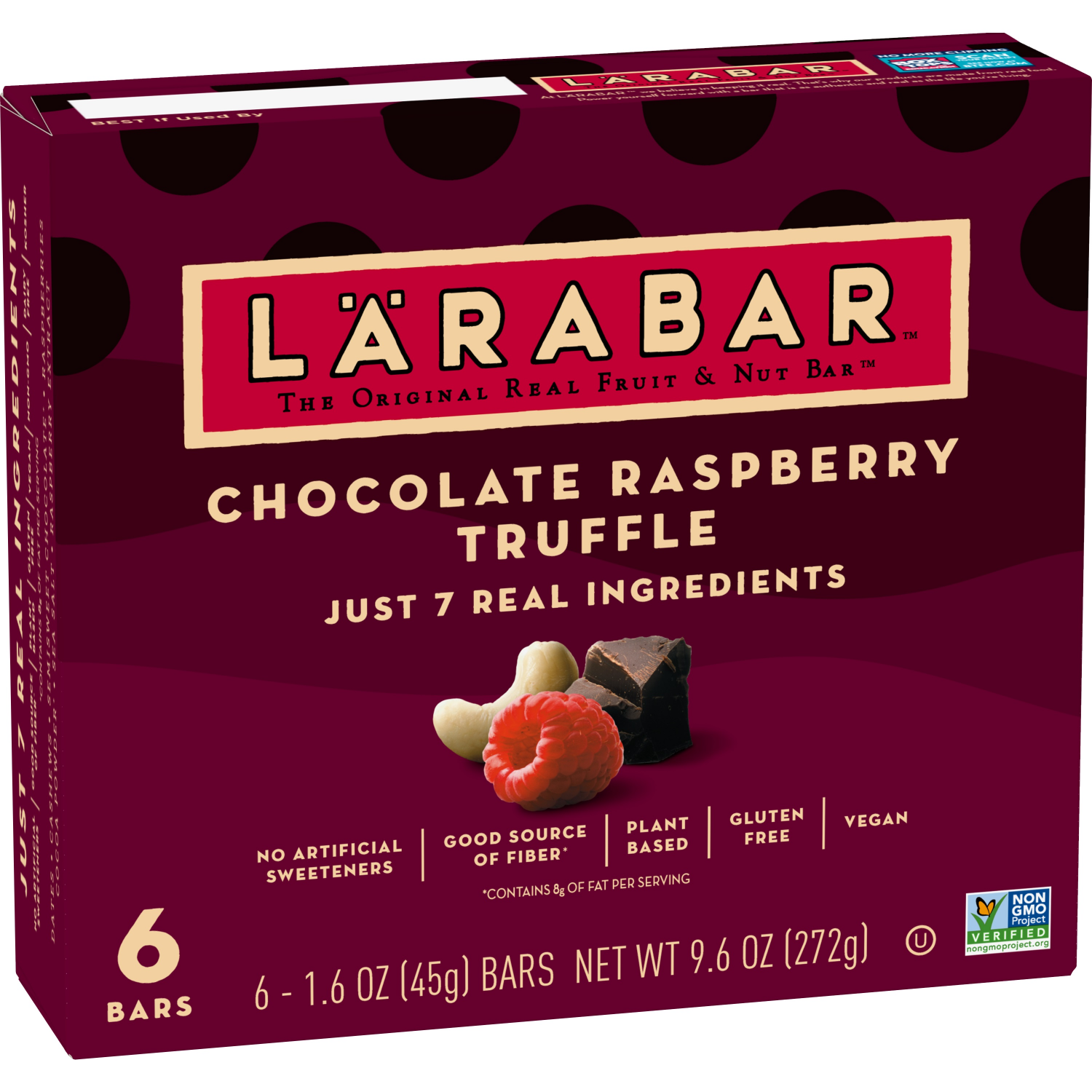 slide 4 of 5, LÄRABAR Chocolate Raspberry Truffle, Gluten Free Vegan Fruit Nut Bars, 6 ct, 6 ct