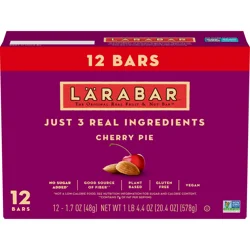 LÄRABAR Cherry Pie, Gluten Free Vegan Fruit & Nut Bars, 1.6 oz bars, 12 ct