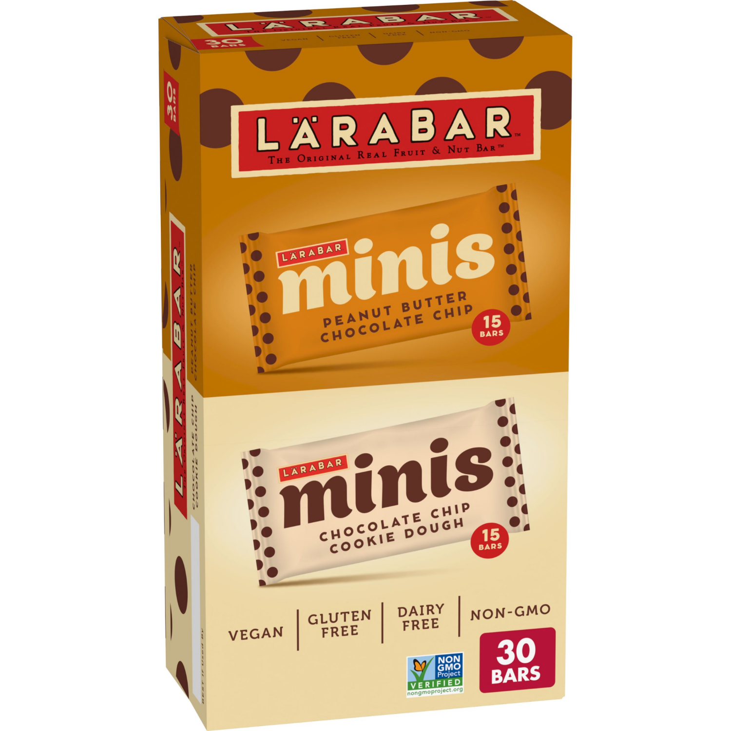 slide 1 of 4, LÄRABAR Chocolate Mini Bars Variety Pack, Gluten Free Vegan Fruit & Nut Bars, 30 ct, 18 ct