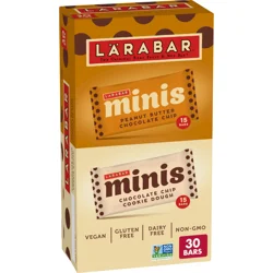 LÄRABAR Chocolate Mini Bars Variety Pack, Gluten Free Vegan Fruit & Nut Bars, 30 ct