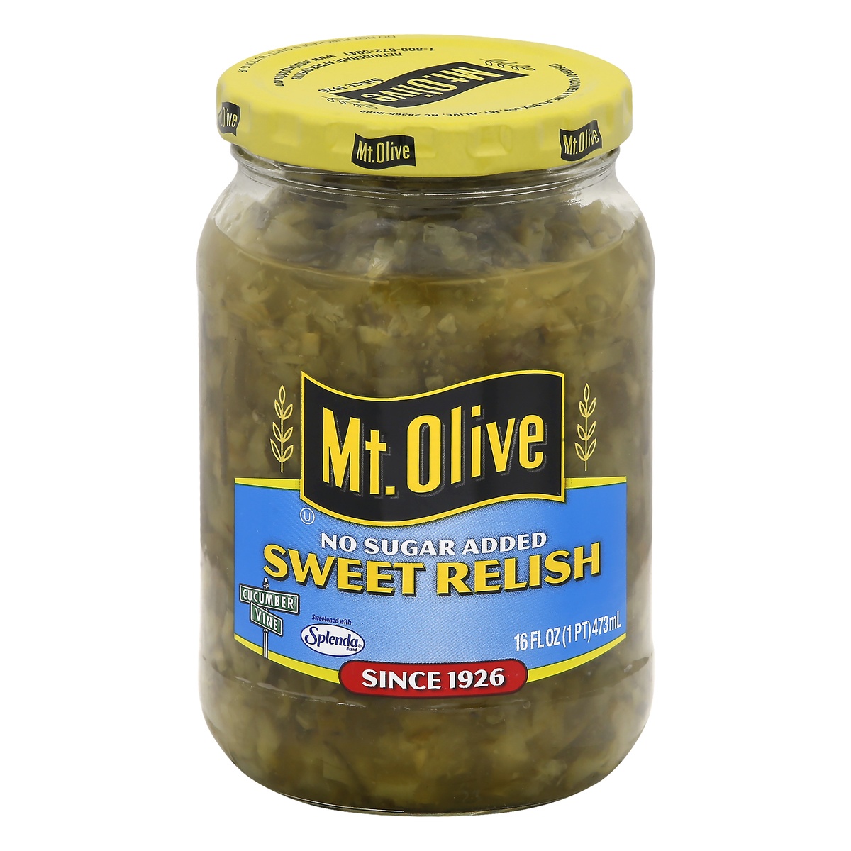 slide 1 of 6, Mt. Olive No Sugar Added Sweet Relish, 