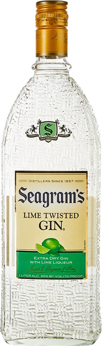 slide 3 of 4, Seagram's Gin Twisted Lime, 1 liter