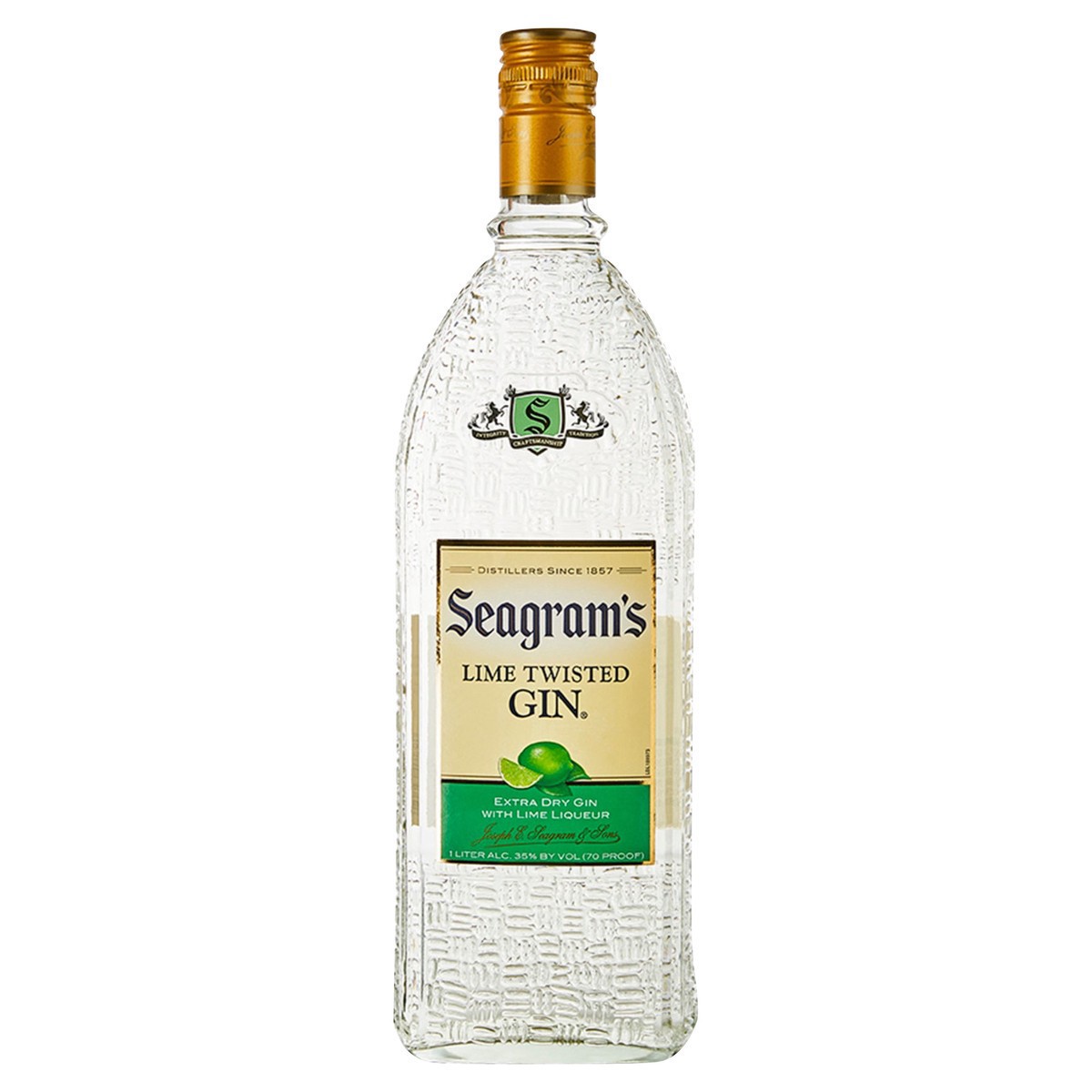 slide 4 of 4, Seagram's Gin Twisted Lime, 1 liter