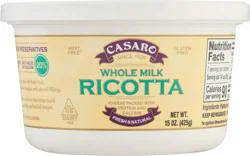 Casaro Whole Milk Ricotta Cheese 15 oz