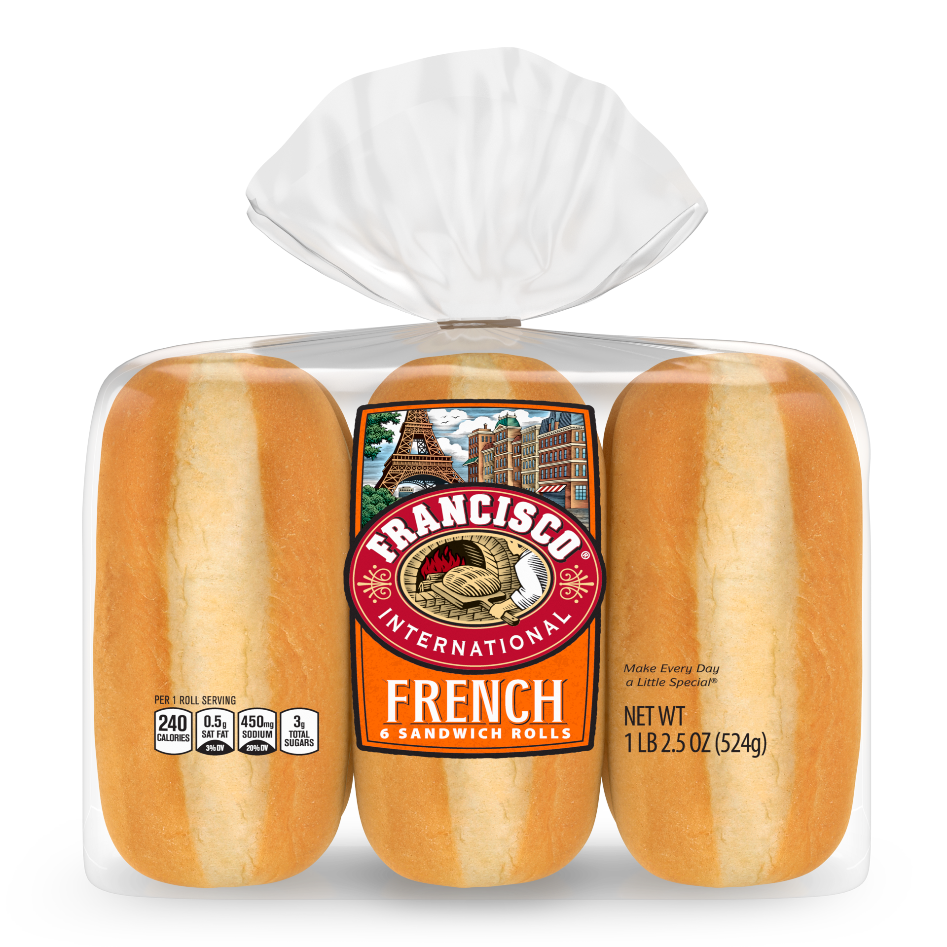 slide 1 of 5, Bimbo Francisco Sweet French Sandwich Rolls - 1lbs/6ct, 