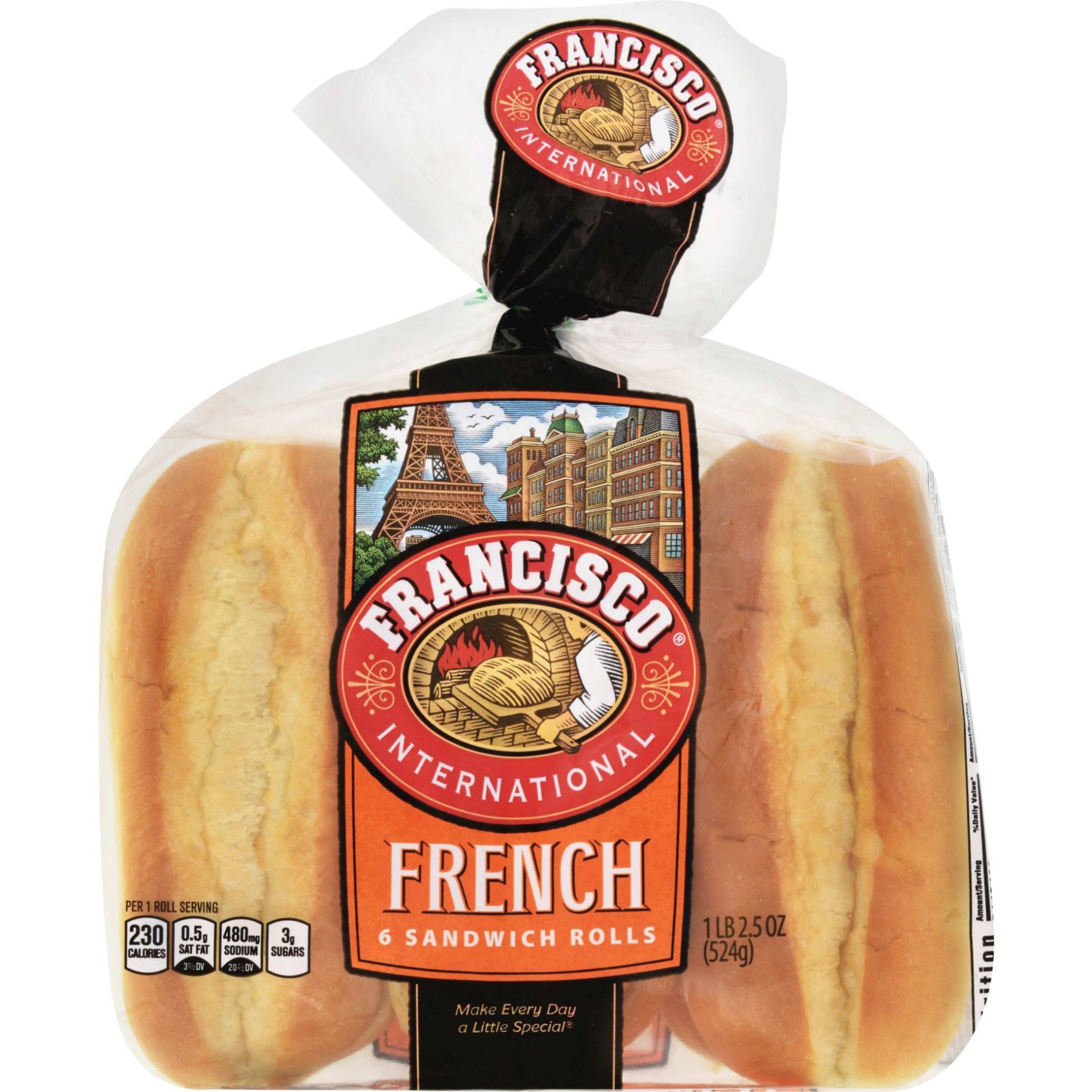 slide 1 of 3, Francisco International French Sandwich Rolls, 6 ct