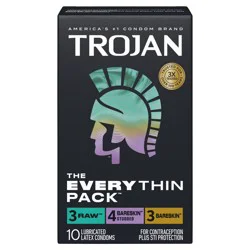 Trojan BareSkin Raw/Original/Studded Lubricated Latex Condoms 10 ea
