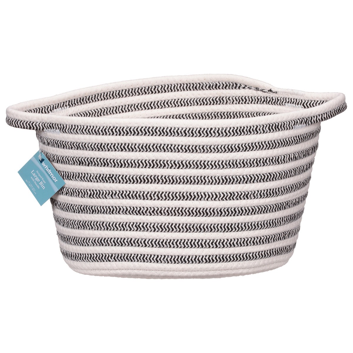 slide 7 of 11, Whitmor Striped Rope Bin with Knot Handle, Large, 1 ct