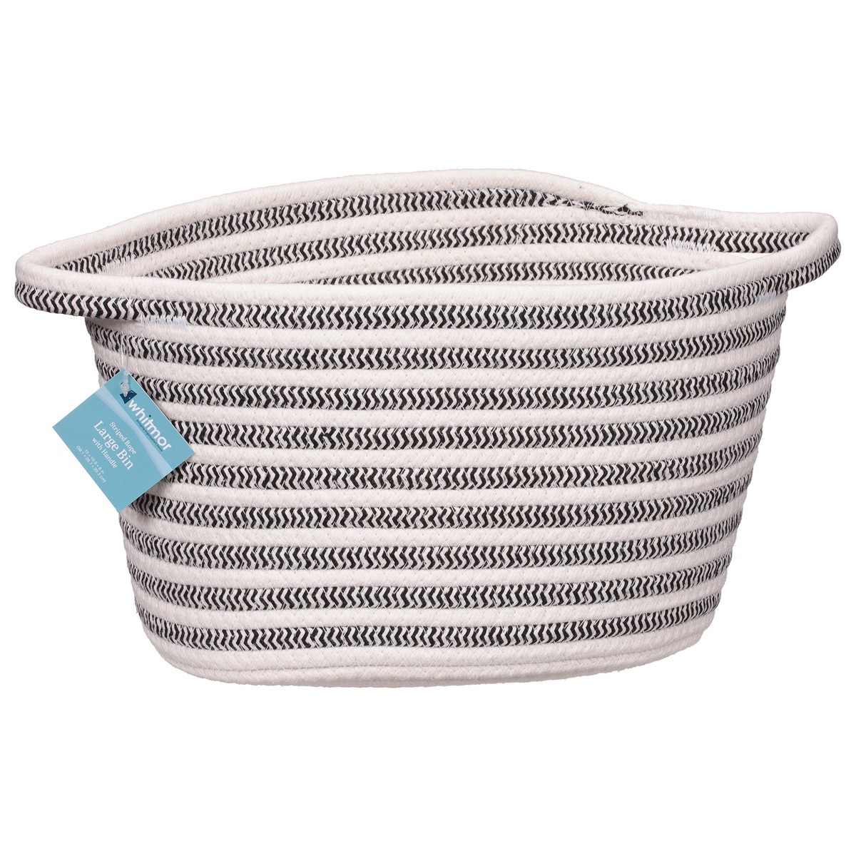 slide 2 of 11, Whitmor Striped Rope Bin with Knot Handle, Large, 1 ct