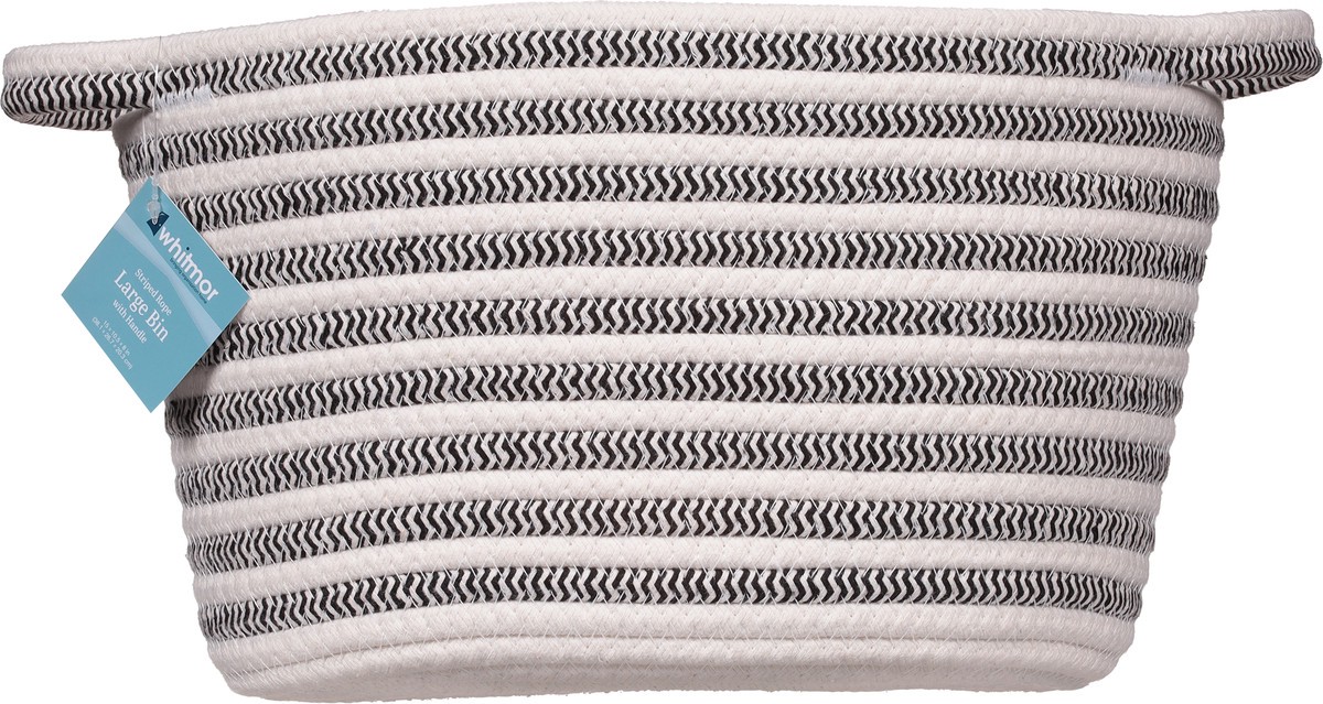 slide 8 of 11, Whitmor Striped Rope Bin with Knot Handle, Large, 1 ct