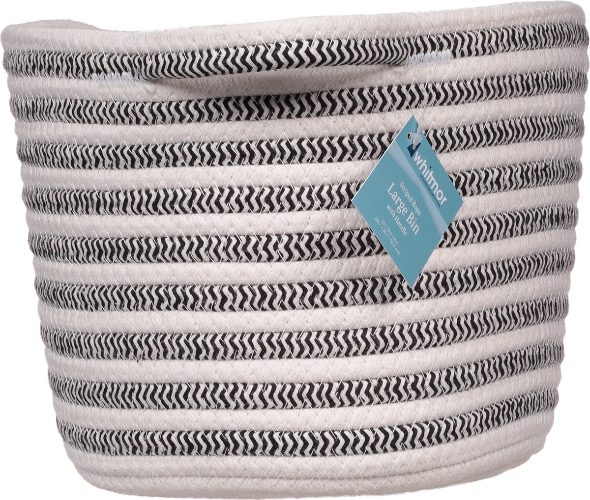 slide 3 of 11, Whitmor Striped Rope Bin with Knot Handle, Large, 1 ct