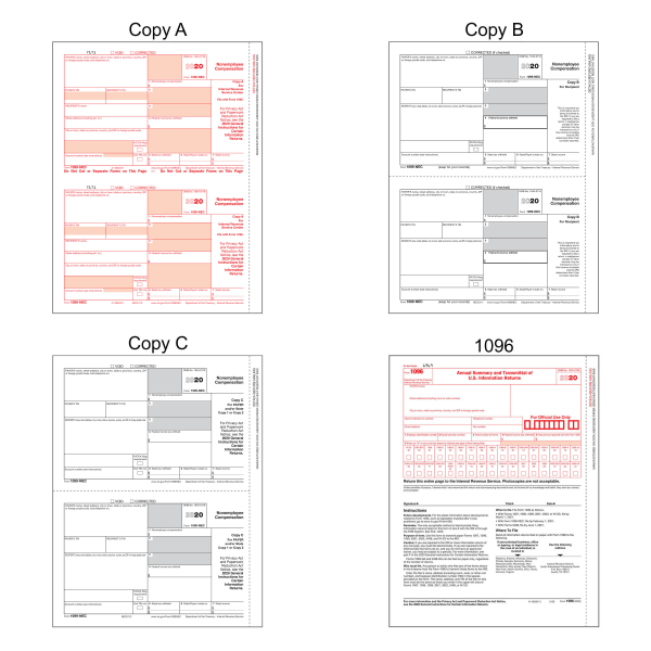 slide 3 of 4, Office Depot Brand 1099-Nec Laser Tax Forms With Software, 2-Up, 4-Part, 8-1/2'' X 11'', Pack Of 25 Forms, 25 ct