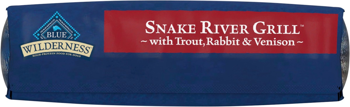 slide 2 of 12, Blue Buffalo Wilderness Snake River Grill High Protein, Natural Dry Dog Food with Trout, Venison & Rabbit 22-lb, 22 lb