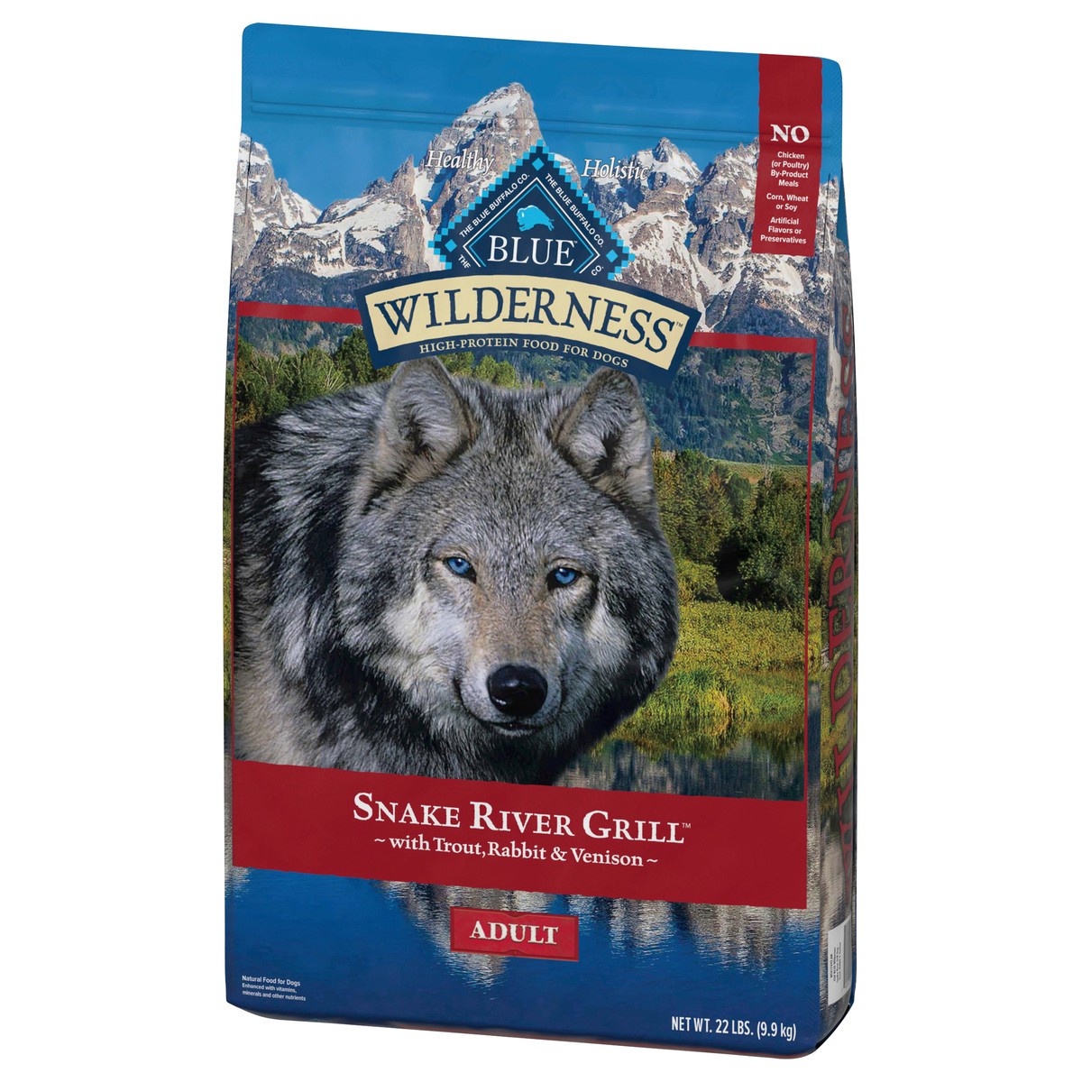 slide 7 of 12, Blue Buffalo Wilderness Snake River Grill High Protein, Natural Dry Dog Food with Trout, Venison & Rabbit 22-lb, 22 lb