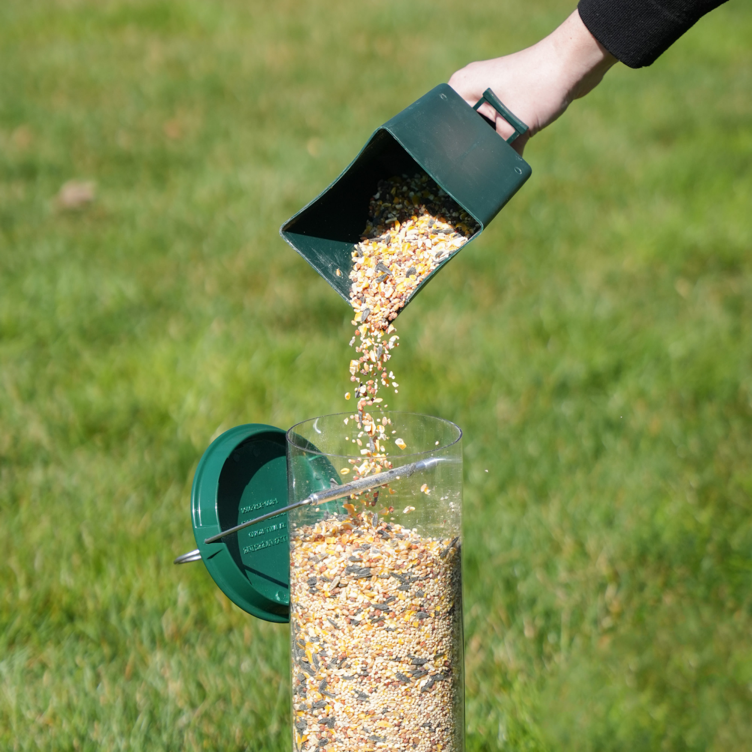 slide 5 of 8, Droll Yankees 21" Long 4 Port Squirrel Proof Sunflower Feeder - Green, 21 in