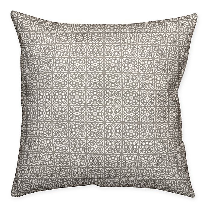 slide 1 of 1, Designs Direct Tile Pattern Indoor/Outdoor Square Throw Pillow - Taupe, 1 ct