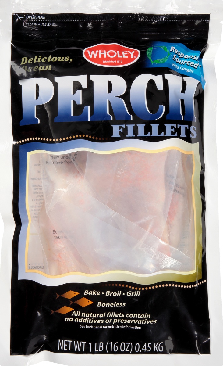 slide 9 of 10, Wholey Perch Fillets, 16 oz