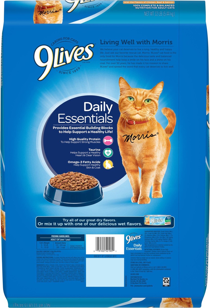 slide 2 of 7, 9Lives Daily Essentials Dry Cat Food, 12 lb. Bag, 12 lb