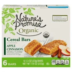 Nature's Promise Organic Apple Cinnamon Cereal Bars - 6 ct