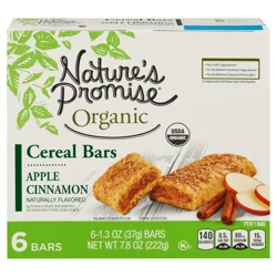 Nature's Promise Organic Apple Cinnamon Cereal Bars - 6 ct