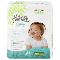 Nature's Promise Chlorine Free Size 4 Baby Diapers 22-37 lb
