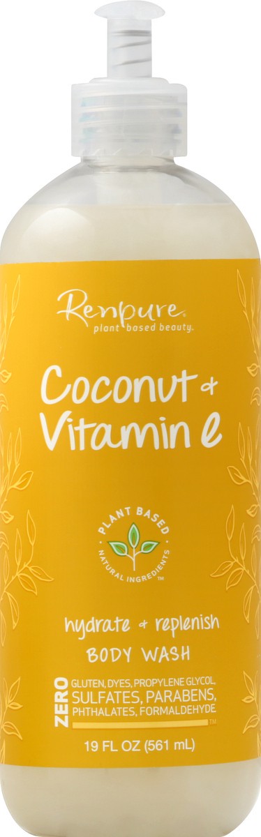 slide 6 of 7, Renpure Coconut & Vitamin E Body Wash, 19 fl oz