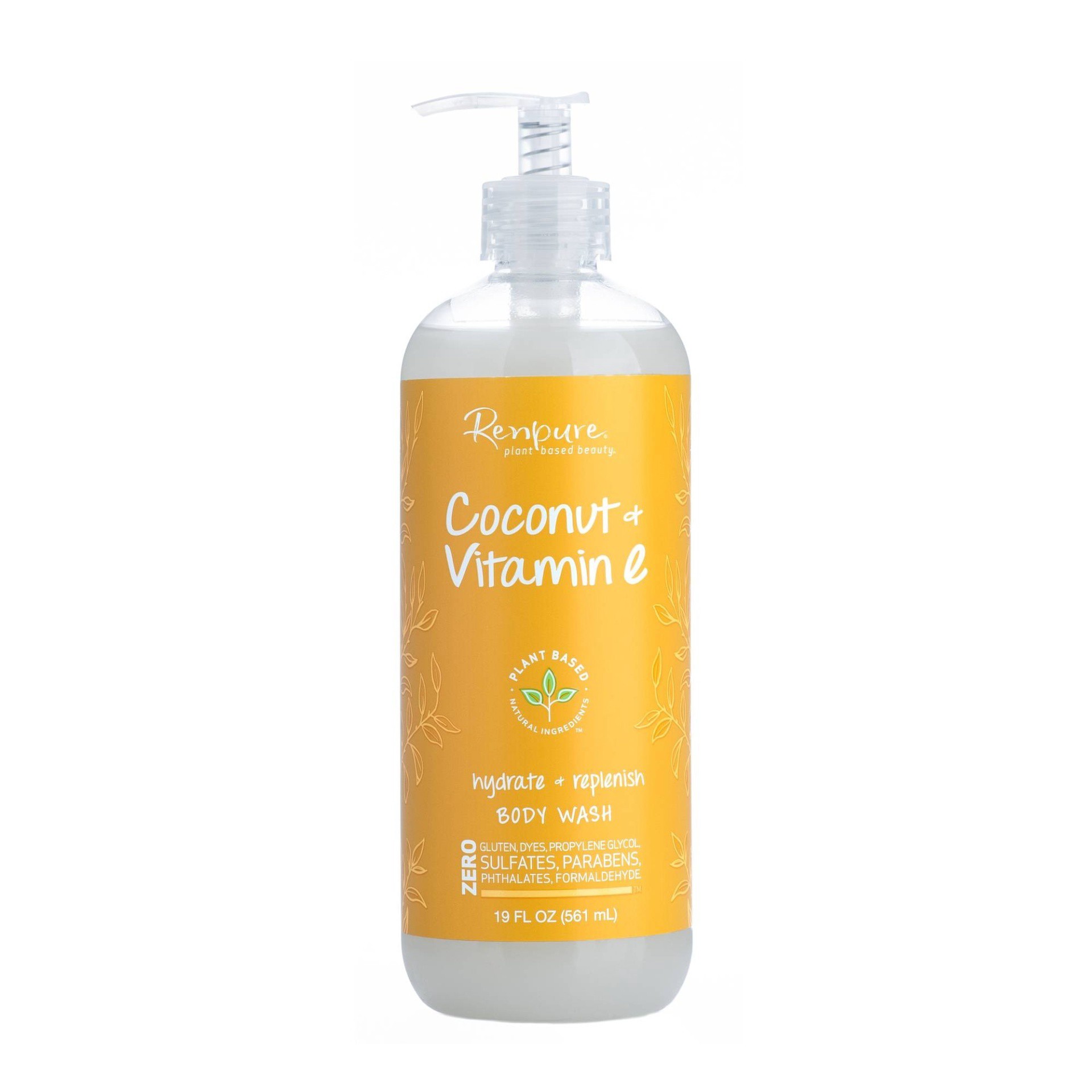 slide 1 of 7, Renpure Coconut & Vitamin E Body Wash, 19 fl oz