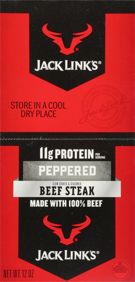 slide 6 of 13, Jack Link's Peppered Beef Steak 12 - 1 oz Packages, 12 ct
