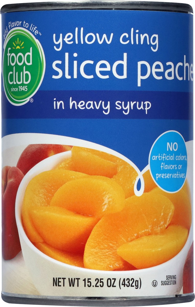 slide 6 of 9, Food Club Yellow Cling Sliced Peaches in Heavy Syrup 15.25 oz, 15.25 oz