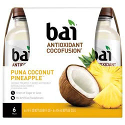 Bai Cocofusions Puna Coconut Pineapple, Antioxidant Infused Beverage, 14 Fl Oz Bottles, 6 Pack