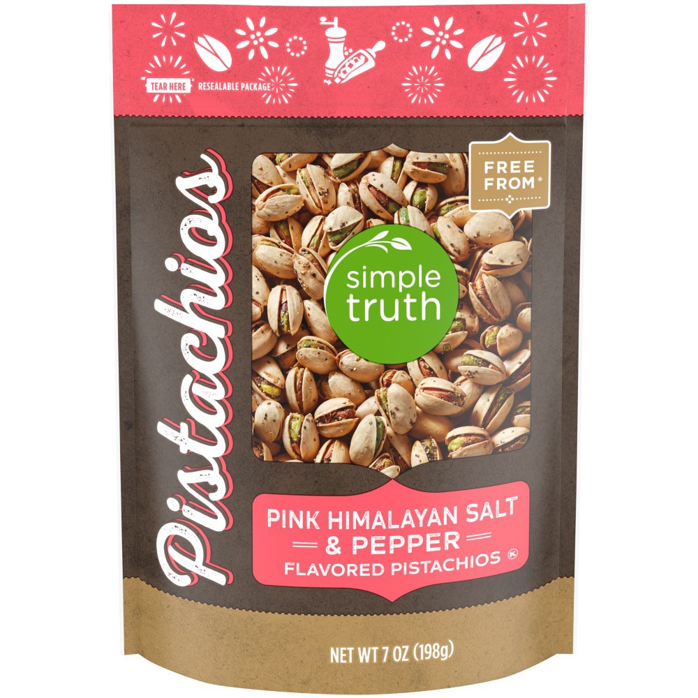 slide 2 of 3, Simple Truth Pink Himalayan Salt & Pepper Pistachios, 7 oz